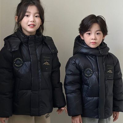 冬季新款黑钻鹅绒儿童羽绒服男