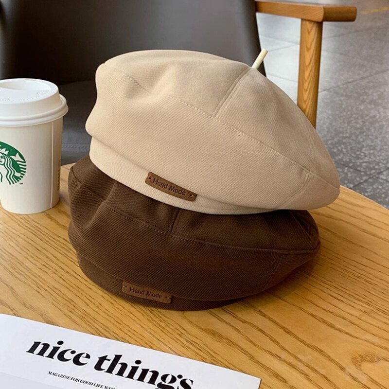 秋冬新品毛呢贝雷帽时尚英伦风画家帽子复古百搭显脸小蓓蕾帽男女