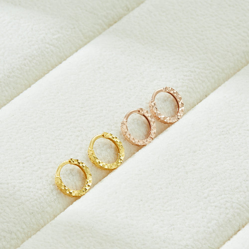 18k单只可卖彩金配件简约耳骨环