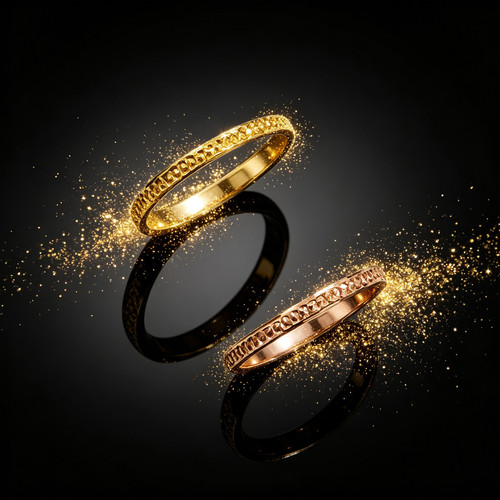 18K金刻面车花米字戒指黄金K金戒指玫瑰金尾戒 食指戒