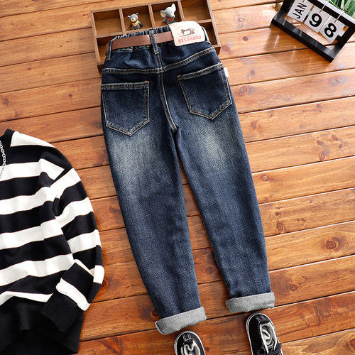 牛仔裤中大童修身小脚裤男童秋冬