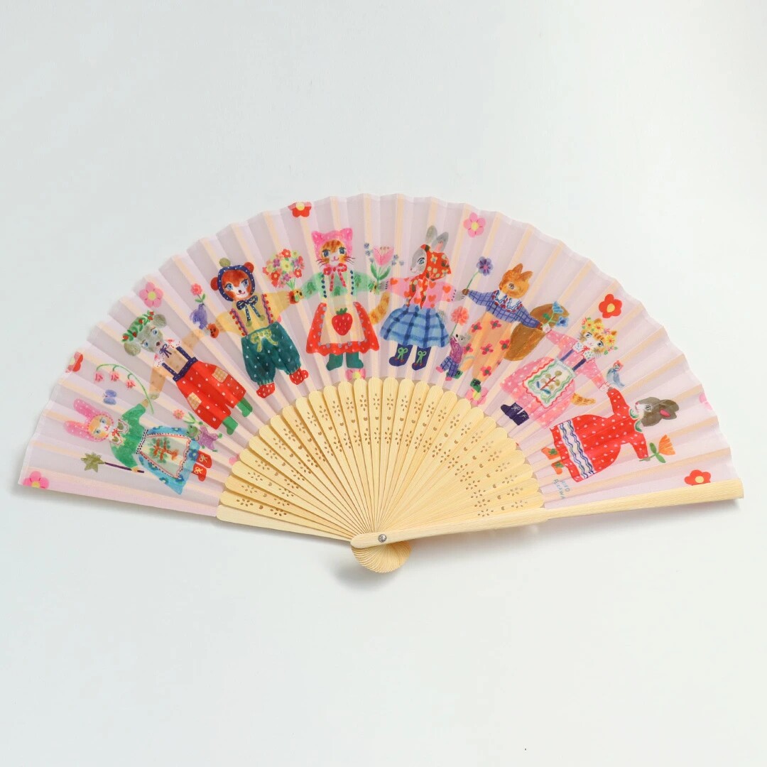 日本表现社插画师布川爱子折扇子夏天便携竹扇骨男女浅野西淑和风