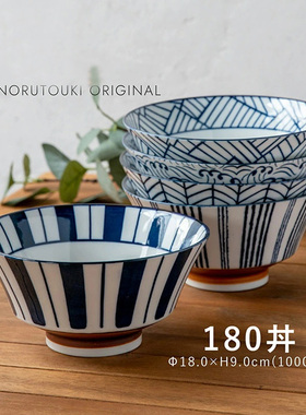 日本进口美浓烧釉下彩陶瓷大容量拉面碗大汤碗家用十草大菜minoru