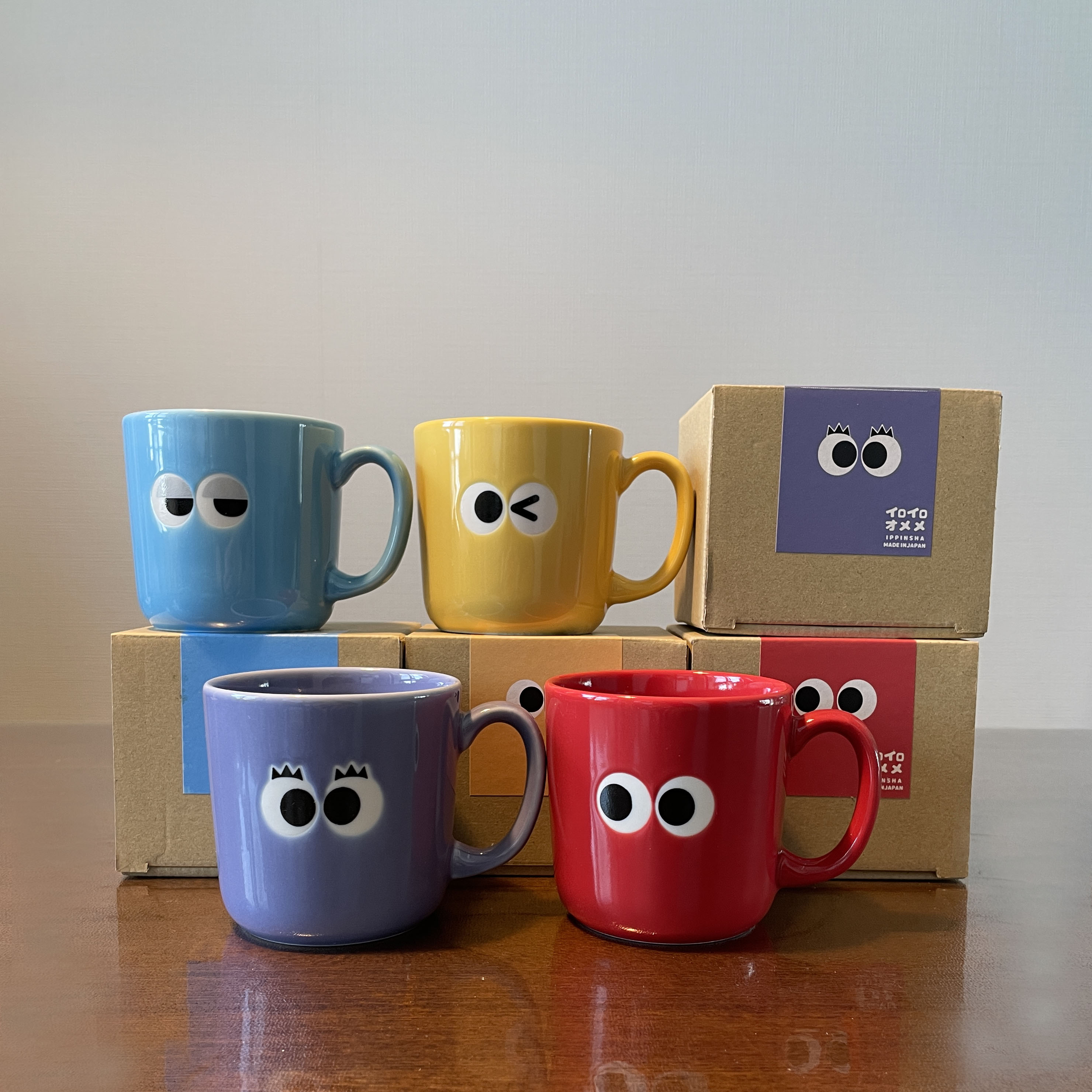 日本进口釉下彩陶瓷小马克杯牛奶浓缩咖啡水果汁儿童成人可爱眼神