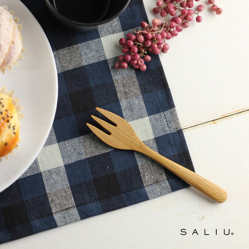 日本saliu柚木甜品蛋糕水果叉子