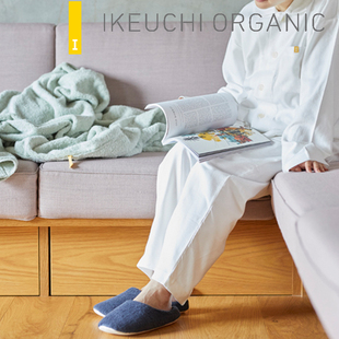 成人男室内软底居家客厅别墅地板 日本进口ikeuchi今治有机棉拖鞋