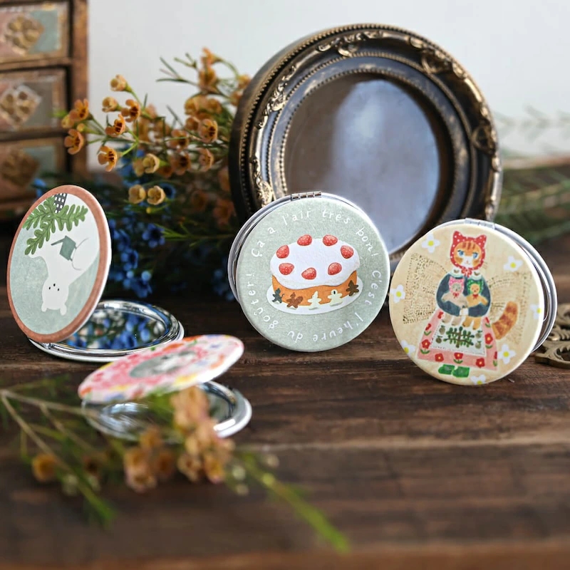 日本表现社随身化妆镜便携折叠