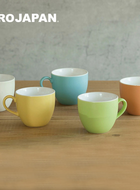 日本进口zerojapan美浓烧陶瓷咖啡杯拉花蛋蛋杯手柄咖啡茶水杯子