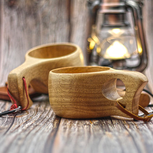 KUKSA 芬兰木杯 木柄杯 bushcraft杯子 北欧木器