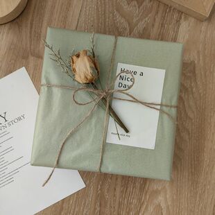 抹茶绿雪梨纸清新ins风礼物包装纸手揉纸diy生日节日礼品打包材料