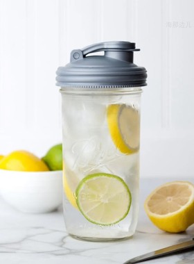 美国进口reCAP Mason Jar Pour Cap梅森瓶密封盖运动盖水杯带嘴盖