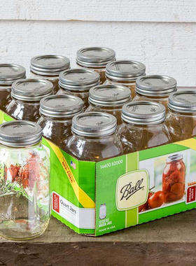 美国进口Ball梅森瓶密封罐斗草罐玻璃梅森罐果酱瓶水杯Mason Jar