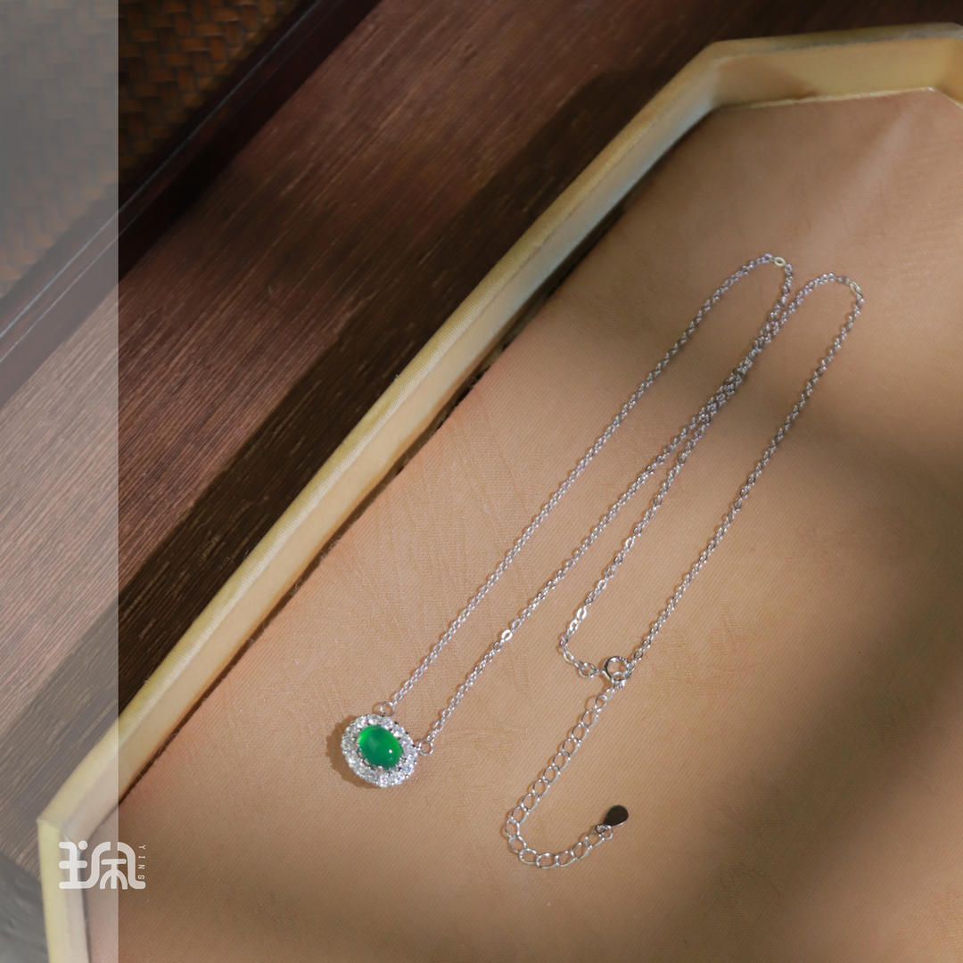 【佩佩】青染|玉髓*项链*S925银镶嵌PYB24012401多样性发其一