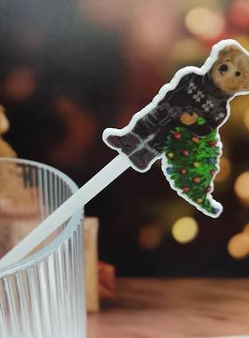 Drink Stirrers 定制名字婚礼生日派对圣诞泰迪熊鸡尾酒搅拌棒