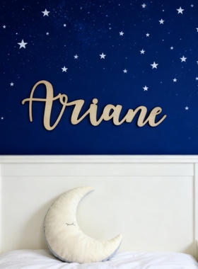 定制简约木质名字牌装饰布置拍照 房间挂牌摆件字母木牌 个性创意