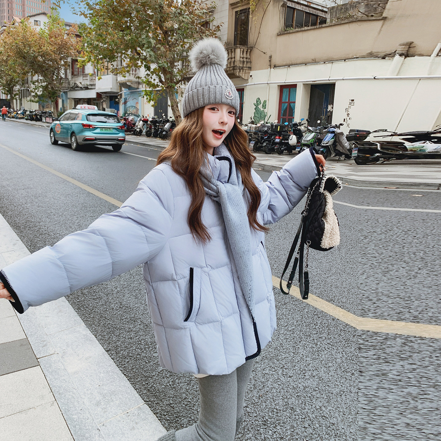 2C077-3107新款主推款90绒羽绒服配围脖P335K498,女装羽绒服,2C077