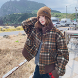 2C077-3049新款主推款加棉呢料短外套配围脖P185K278，女装毛呢外套，2C077