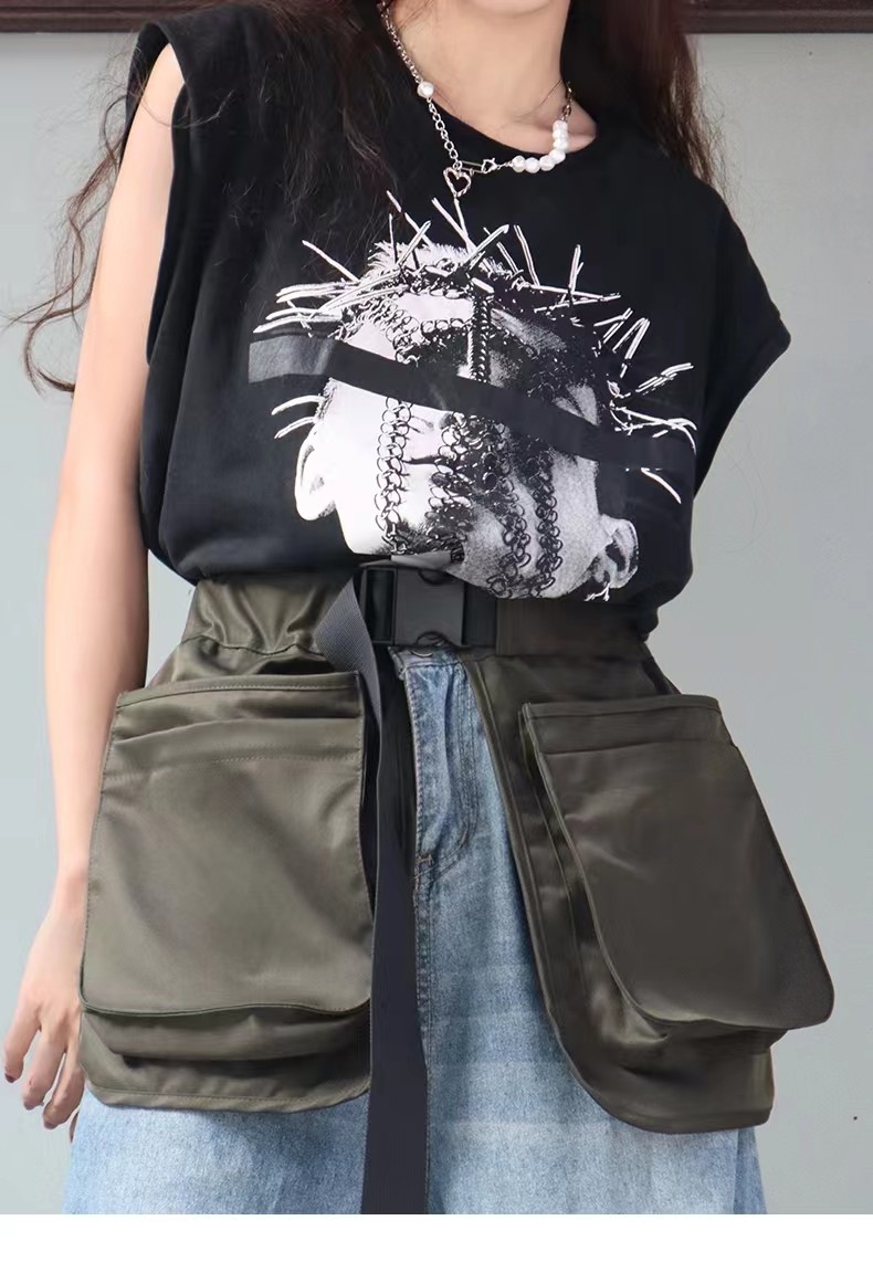 小众多口袋户外腰包新潮百搭旅游运动爬山休闲多功能拉链腰封围裙,运动包/户外包/配件,腰包,淘宝优惠券,粉丝福利购,淘宝优惠卷