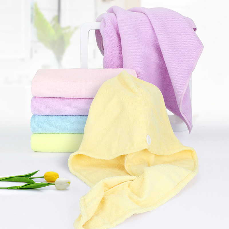 5条粉蓝紫7倍超强吸水毛巾干发巾