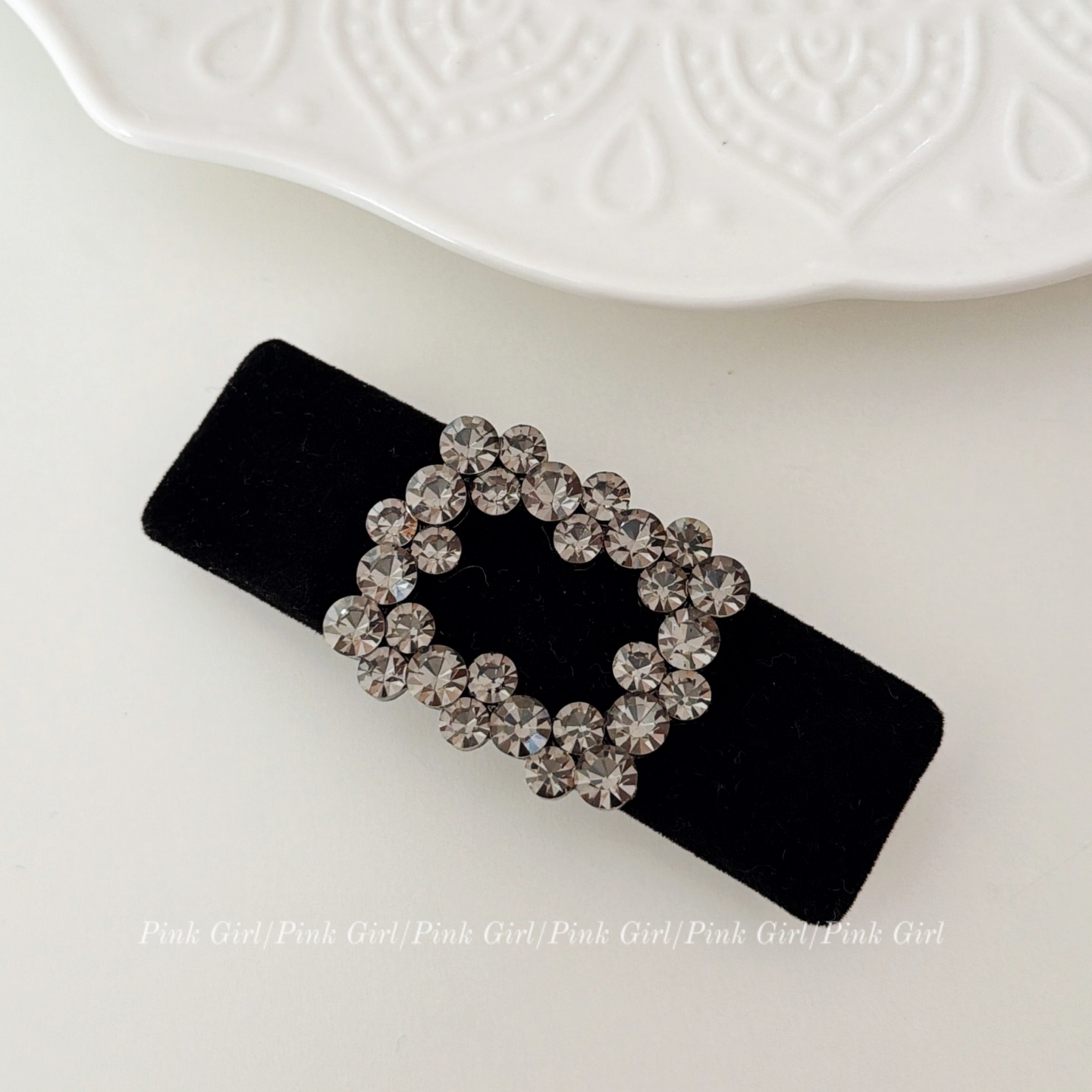 气质优雅小香风弹簧夹8cm简约百搭丝绒发夹发饰