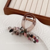 Pink 气质优雅抓夹8cm后脑勺鲨鱼夹高级感百搭时尚 Girl Z852新款