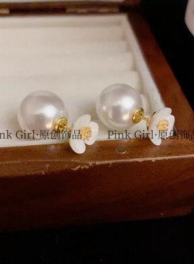 两戴花朵耳饰铜合金精致轻奢耳钉百搭Pink时尚Girl气质S632
