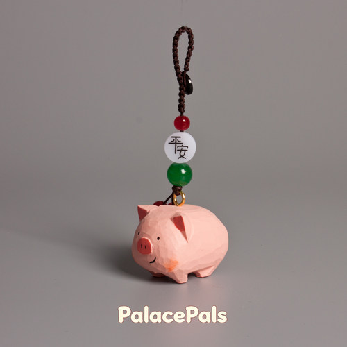 纯手工木雕钥匙扣挂件可爱治愈