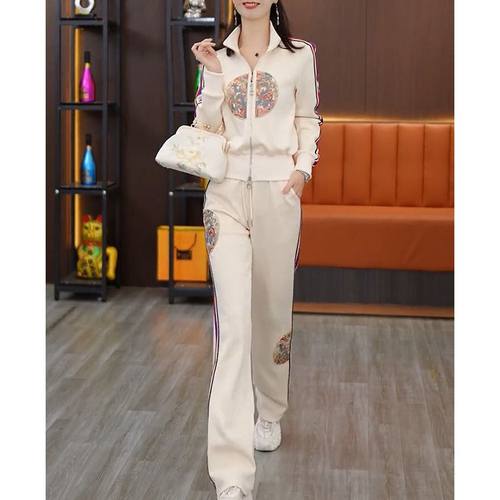 国风刺绣上衣长裤两件套