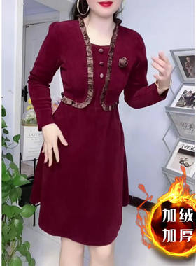 收腰显瘦秋冬新款时尚加厚连衣裙