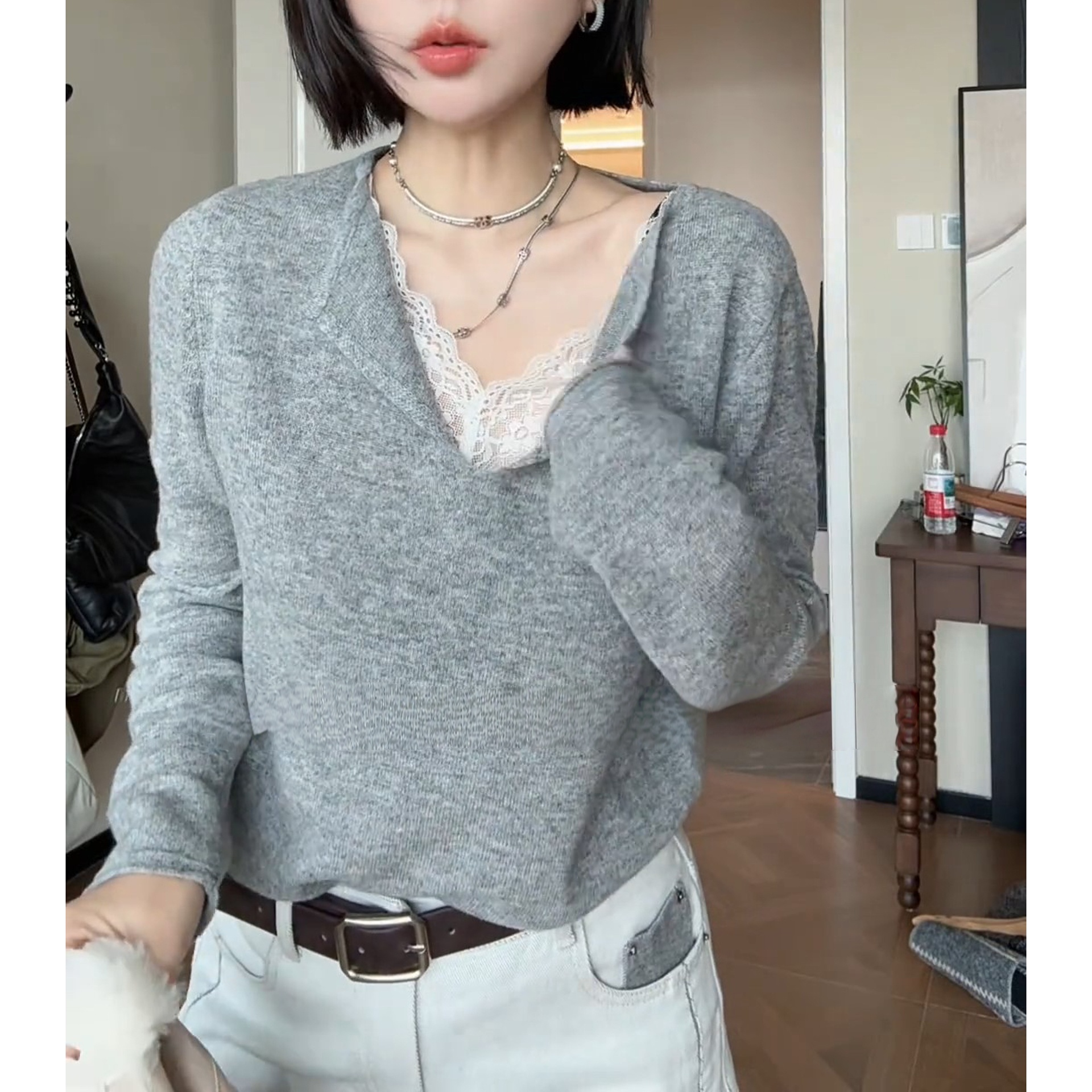 时尚洋气百搭显瘦长袖打底衫上衣