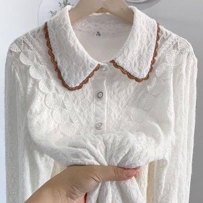 2024新款娃娃领加绒百搭T恤衫