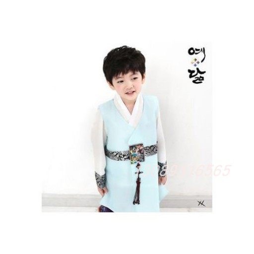 现货 5号 110身高 韩国进口缎料男童韩服/儿童韩服