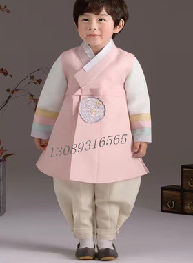 男孩儿周岁韩服男孩儿演出服 朝鲜族传统韩服周岁宴 百天韩服订做