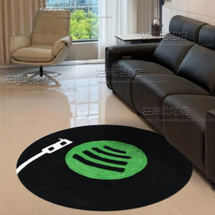 唱片机圆形地毯客厅茶几卧室书房厅餐厅床尾衣帽间手工地毯定制