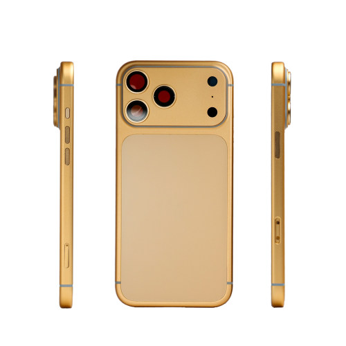 适用于苹果17Pro黄色中框IPhone17Promax高端定制玻璃壳个性后盖