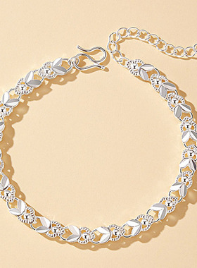 女足银999幸运兔可调节手链