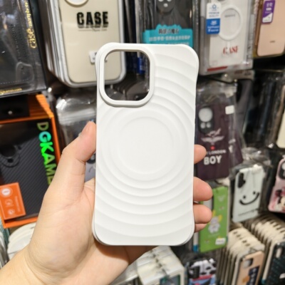 Burom适用苹果iPhone 17带磁吸环手机保护套全包液态硅胶软边超薄硬壳防摔简约白色波漾壳镜头加高四角气囊
