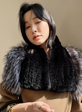 冬季双面欧美女性红狐围脖