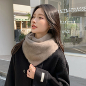 气质整貂皮三角形真毛貂皮大围脖女士冬季 裘皮原色水貂皮草围巾