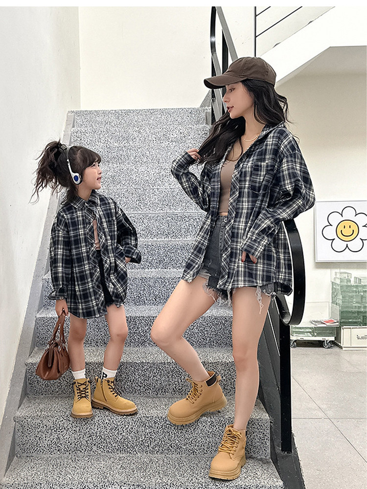 가을 친자복 셔츠 3인 가족 가을복 2024 신상 만능 가디건 재킷 서양식 모자복 모녀복