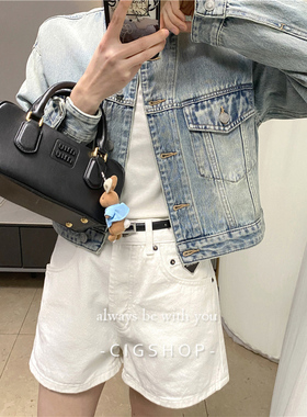 春夏标配时髦大长腿百搭白色休闲牛仔短裤女高腰显瘦A字阔腿热裤