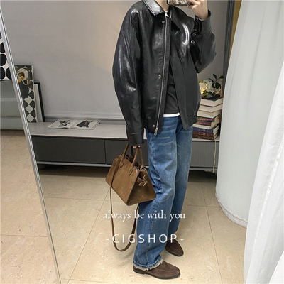 休闲韩版可拆卸羽绒夹层皮衣外套