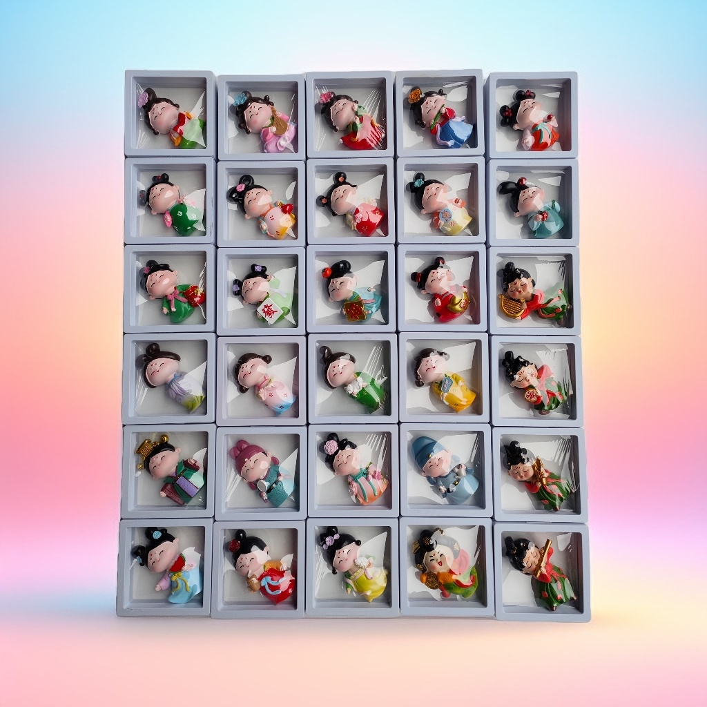 洛阳文创西安旅游纪念品可爱大唐侍女冰箱贴树脂磁吸工艺品伴手礼