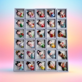 洛阳文创西安旅游纪念品可爱大唐侍女冰箱贴树脂磁吸工艺品伴手礼