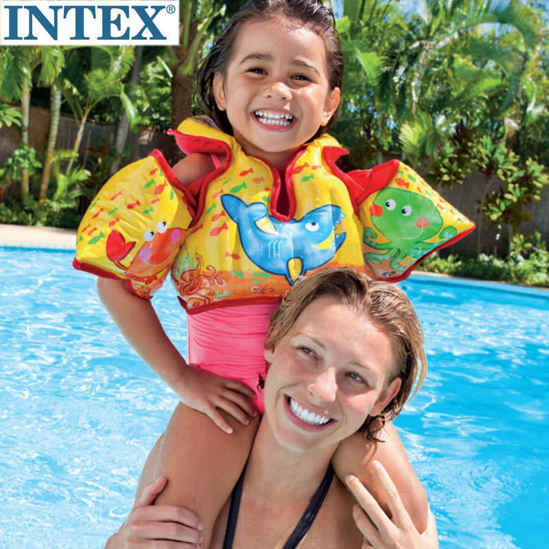 正品INTEX儿童包布手臂救生衣