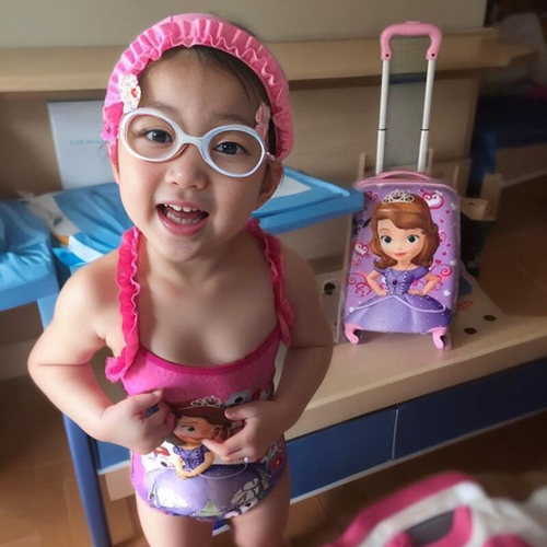 女童卡通温泉泳装儿童连体泳衣