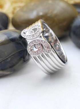 女925纯银时尚数字戒指轻奢