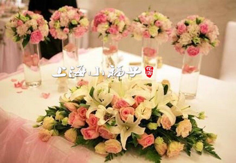 桌花台花鲜花年会上海同城速递瓶插鲜花宴会婚庆会议桌鲜花