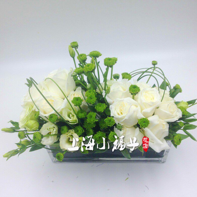 桌花鲜花会议小桌花商务用花餐桌婚礼签到台花演鲜花玻璃杯插花