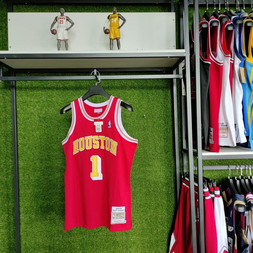 【高品质】04-05休斯顿火箭复古球衣1号麦迪刺绣篮球服网眼密绣潮